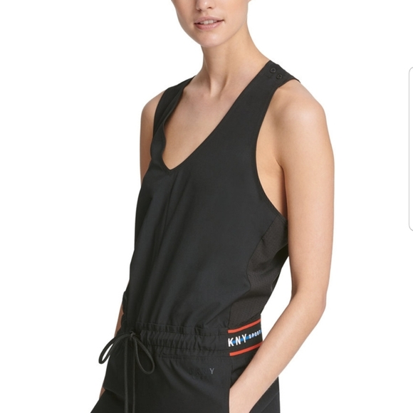 DKNY Sport Cross-Back Cropped Jumpsuit - Picture 2 of 3